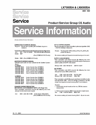 Philips LX-7000-8000 service info, 6 pages